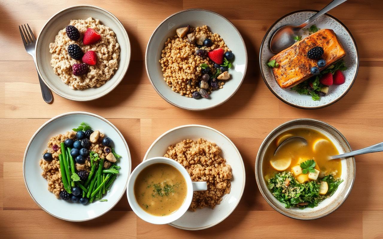 A week of meals laid out in containers on a kitchen counter